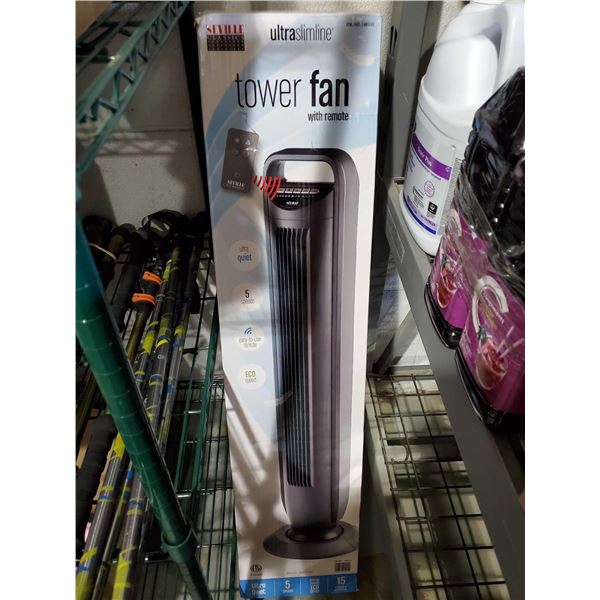 Seville Ultra Slimline Tower Fan - UNTESTED- OPEN/OUT OF BOX - SOLD AS IS