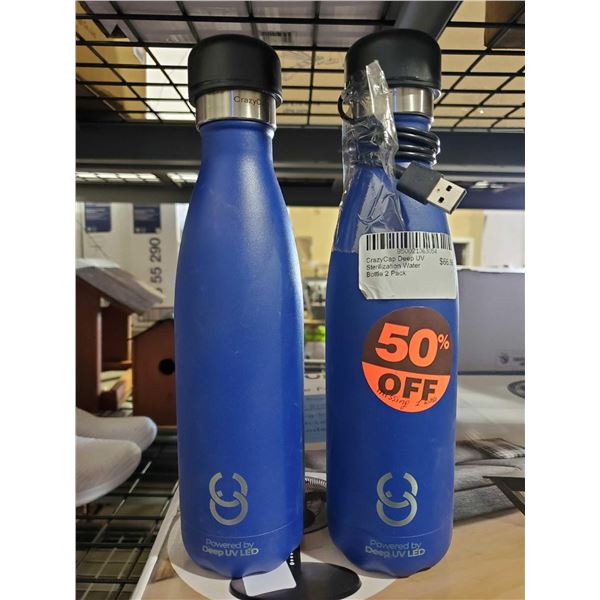 Lot of 2 UV Light Disinfection Water Bottles - UNTESTED- OPEN/OUT OF BOX - SOLD AS IS