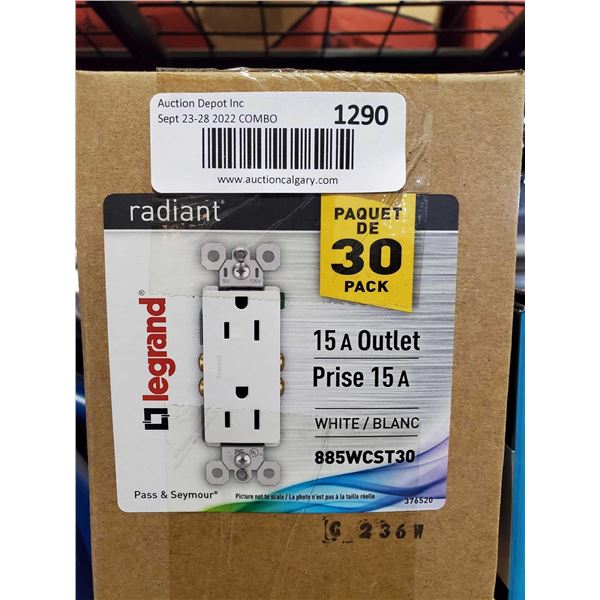 Legrand Case lot of 30 - 15A replacement Outlets white