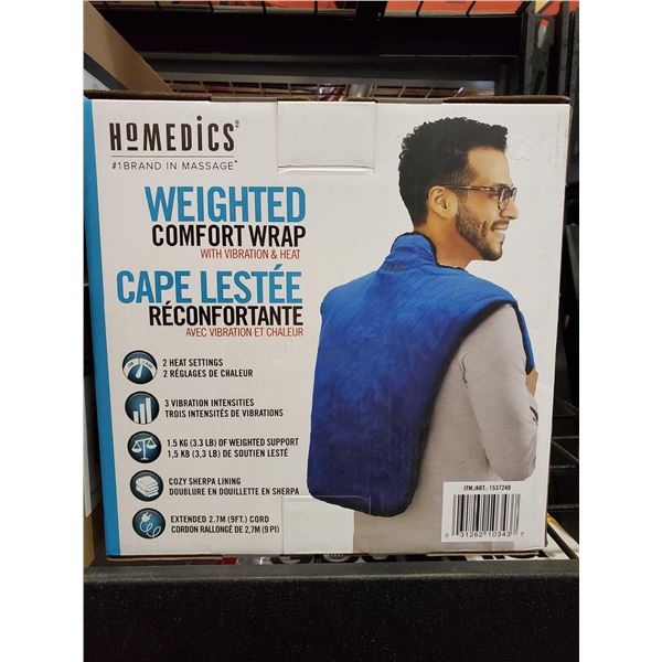 Homedics Weighted Comfort Wrap with vibration  Heat Modes -OPEN BOX - SOLD