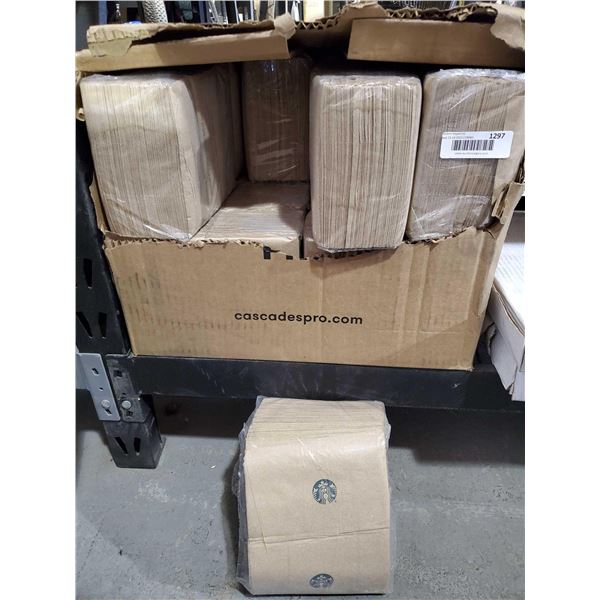 Case Lot Starbucks Logoed Brown Folded NapkinsÂ 