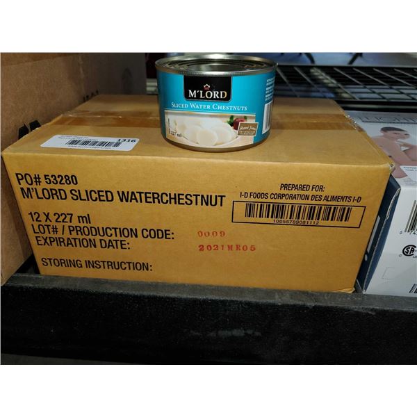 MLord Sclliced Water Chestnuts 12x227 ml