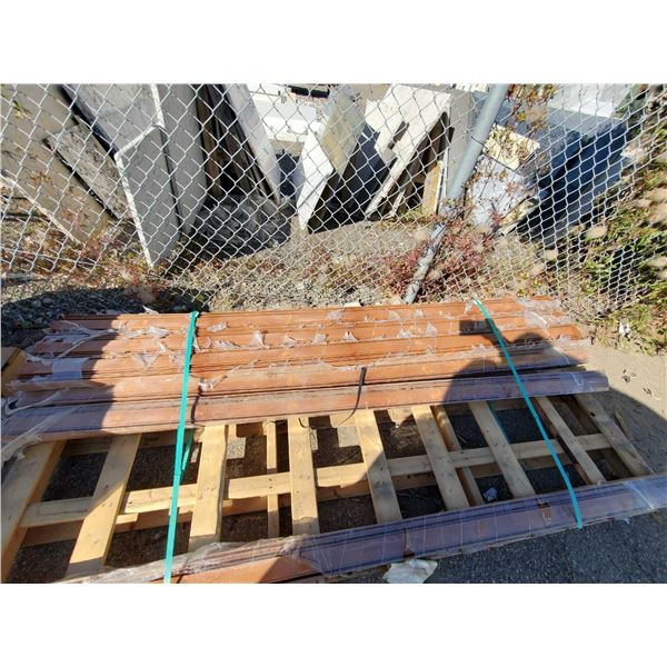 Pallet Lot of Brown Wooden Trim BaseboardsÂ  - SOLD AS IS