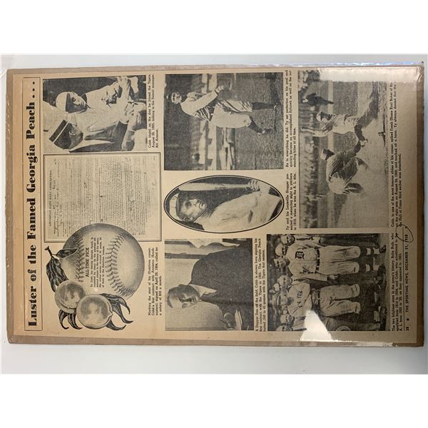 1958 Ty Cobb Newspaper Page