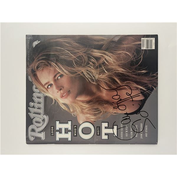 Claudia  Schiffer signed 1990 Rolling Stone Magazine