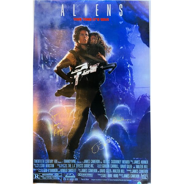 Aliens cast signed movie poster