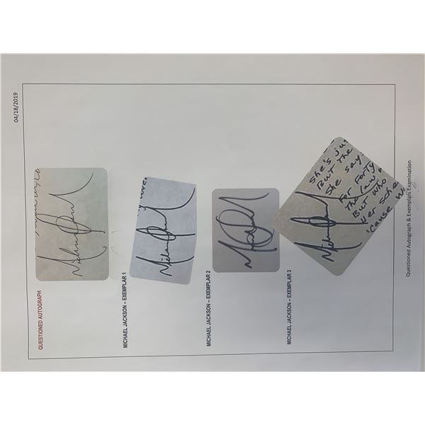 Michael Jackson signed Beat It lyrics. GFA authenticated