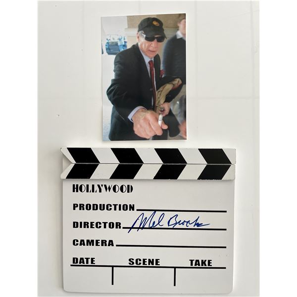 Mel Brooks signed movie clapperboard with photo