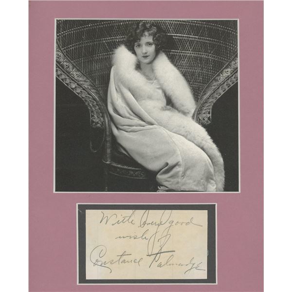 Constance Talmadge signed note