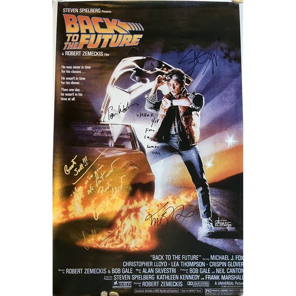 Back To The Future cast signed movie poster