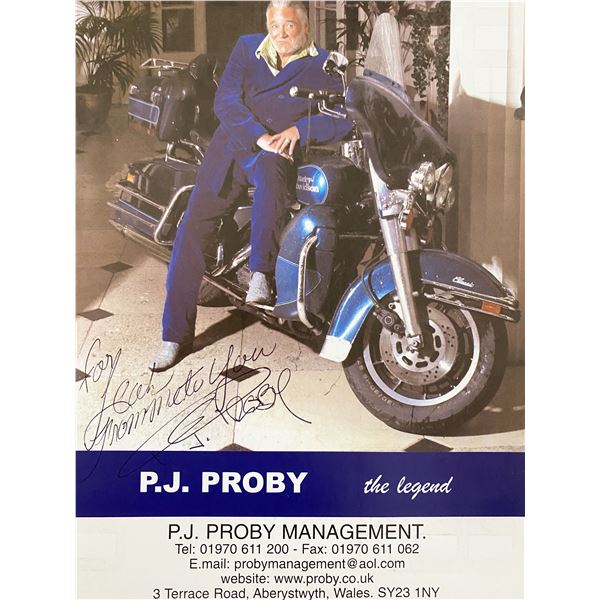 Singer / songwriter P.J. Proby signed postcard