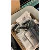 Image 8 : 2 BOXES AND TOTE OF DRYWALL TOOLS AND ELECTRICAL