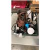 Image 2 : BASKET AND BOX OF TOOLS, SHOP SUPPLIES, SPRAYS, HARDWARE