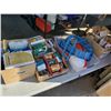 Image 1 : 4 BOXES OF TOOLS, SHOP SUPPLIES, HARD HATS, SEALANT CAULKING, SAW BALDES, FREEZER PACKS