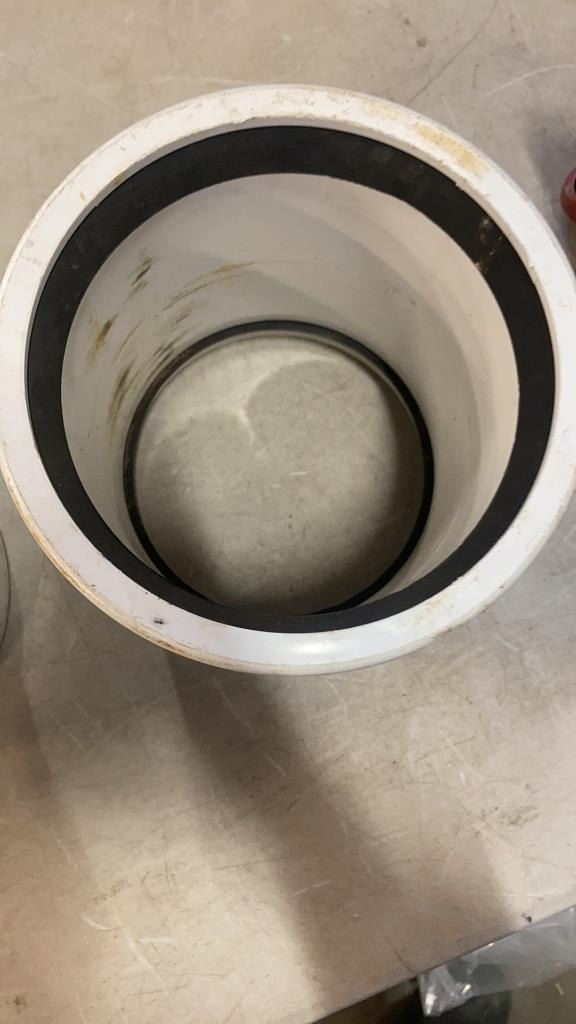 ROBAR CAST IRON SEWER COUPLING AND 2 HARCO D 3034 PVC HEAVY WALLED robar-cast-iron-sewer-coupling-and-2-harco-d-3034-pvc-heavy-walled