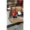 Image 1 : BOX OF TOOLS, SHOP SUPPLIES, BELTS