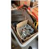 Image 2 : 2 TRAYS OF CABINET HARDWARE, DOLLY WHEELS, SAWS AND MORE