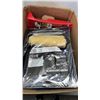 Image 2 : BOX OF CAULKING AND PAINTING SUPPLIES, ROLLERS, PAINT TRAY