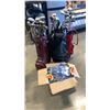 Image 1 : NEW GOLF HEAD COVERS AND 3 BAGS OF GOLF CLUBS