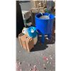 Image 1 : ROLLING BIN WITH POTS AND WATER JUGS