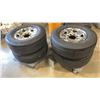Image 2 : 4 OPEN COUNTRY TOYO HT LT245/75 R16 TIRES ON 8 BOLT CHEVY RIMS