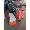 Image 1 : LOT OF JERRY CANS WITH PERSONAL SHOPPING CART AND GUTTER DRAINSPOUTS