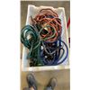 Image 2 : PAIL AND TOTE OF TOOLS, EXTENTION CORDS