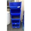 Image 2 : 5 BLUE ACRO STACKING STORAGE BINS - 18 X 20 X 12 INCHES TALL