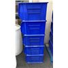 Image 3 : 5 BLUE ACRO STACKING STORAGE BINS - 18 X 20 X 12 INCHES TALL