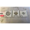 Image 1 : 3 1951 CANADIAN COINS .800 SILVER GEORGE VI - 50 CENT, 25 CENT, 10 CENT