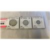 Image 1 : 3 1956 CANADIAN COINS .800 SILVER ELIZABETH II - 50 CENT, 25 CENT, 10 CENT
