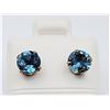 Image 1 : 14KT. YELLOW GOLD 5.9MM NATURAL BLUE TOPAZ EARRINGS, 1.8CTS, RETAIL $400.00