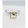 Image 1 : STERLING SILVER 8.15MM X 8.22MM NATURAL LEMON QUARTZ (2.23CTS) & CZ RING, W/A $510.00, SIZE 7