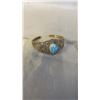 Image 1 : .925 STERLING SILVER BANGLE WITH BLUE STONE, MARKED "PTI 925 INDIA"