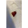 Image 1 : 925 STERLING SILVER HEART SHAPED RUBY GLASS PENDANT