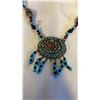 Image 2 : OLD SILVER TIBETAN NECKLACE WITH STONES