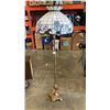 Image 1 : METAL FLOOR LAMP WITH LEADED GLASS SHADE