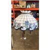 Image 2 : METAL FLOOR LAMP WITH LEADED GLASS SHADE
