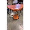 Image 1 : BLACK METAL AND WOOD D TABLE