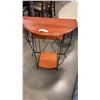 Image 2 : BLACK METAL AND WOOD D TABLE