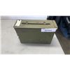 Image 8 : 2 METAL AMMO BOXES, WOOD CRATE AND WOOD SHELF