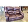 Image 1 : LEATHER LOOK DOUBLE RECLINER LOVESEAT