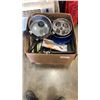 Image 1 : BOX OF KITCHEN ITEMS, COOKWARE, STAINLESS STRAWS AND MORE
