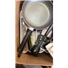 Image 3 : BOX OF KITCHEN ITEMS, COOKWARE, STAINLESS STRAWS AND MORE