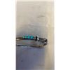 Image 2 : VINTAGE MEXICAN STERLING SILVER BUCKLE BANGLE WITH TURQUOISE STONE INLAY