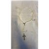 Image 1 : VINTAGE GENUINE PEARL ROSARY WITH SILVER TONE CRUCIFIX CROSS