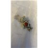 Image 1 : VINTAGE SILVER TONE DANGLING BEAR PENDANT/BROOCH WITH AMBER STONE