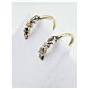 Image 1 : 9KT. YELLOW GOLD NATURAL IOLITE & DIAMOND HOOP EARRINGS, RETAIL $500.00