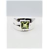 Image 1 : STERLING SILVER 5.4MM X 5.3MM NATURAL PERIDOT RING, 1CT, W/A $485.00, SIZE 7