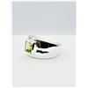 Image 2 : STERLING SILVER 5.4MM X 5.3MM NATURAL PERIDOT RING, 1CT, W/A $485.00, SIZE 7